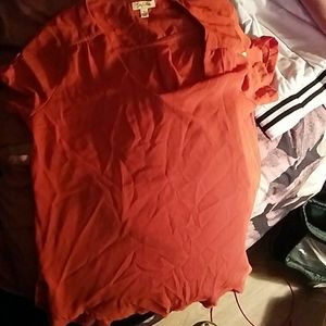 Lily white silk orange top